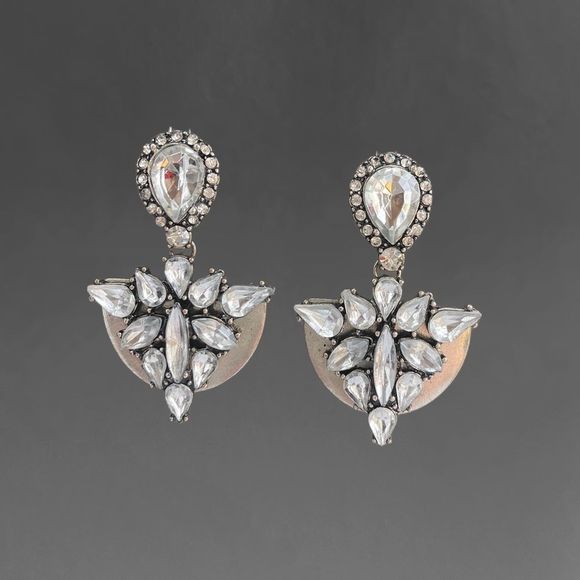 BAUBLEBAR Crystal And Silver Statement Drop Earrings - Picture 5 of 7